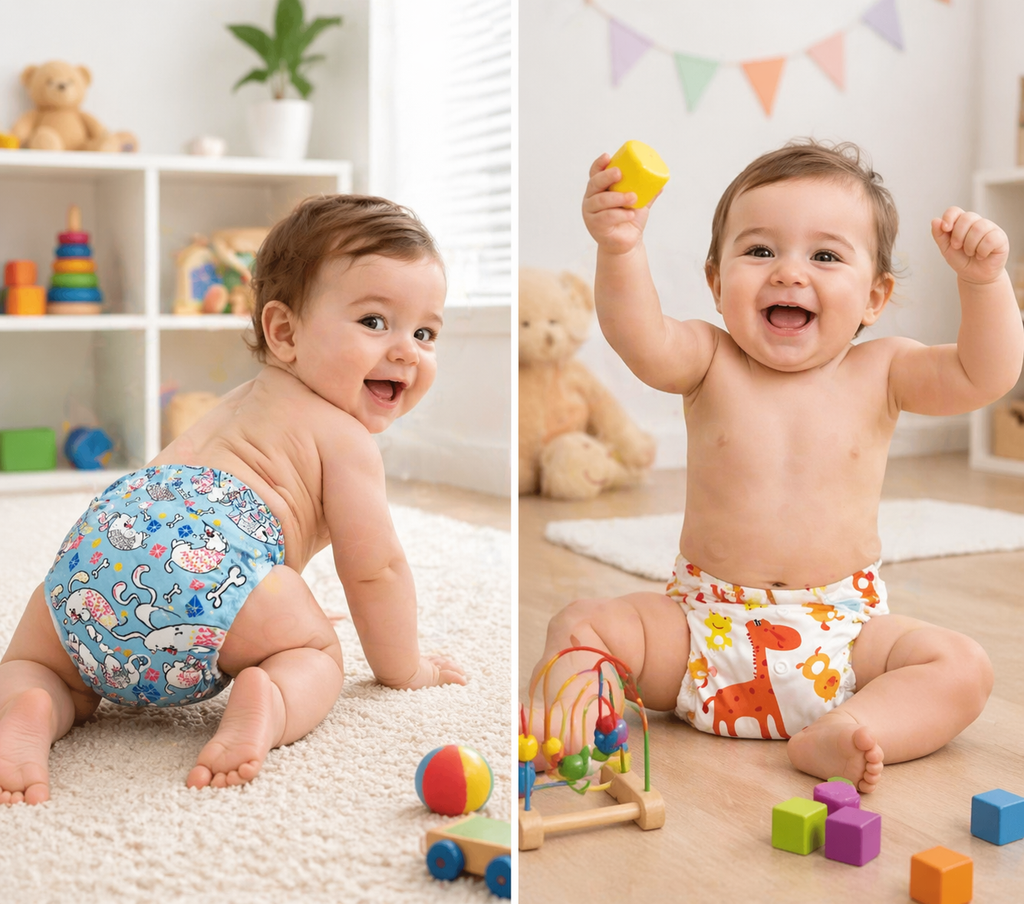 Printed Cloth Reusable Diapers Combo of 2