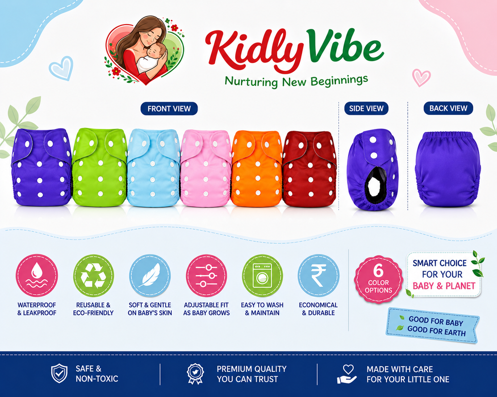 6 Reusable Diapers Combo