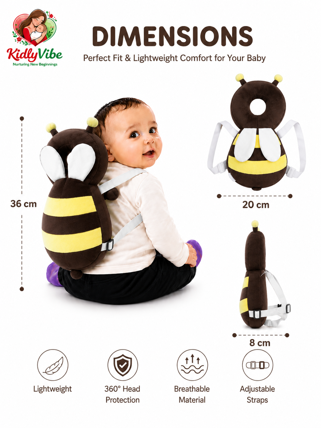 Brown Honeybee Head Protector
