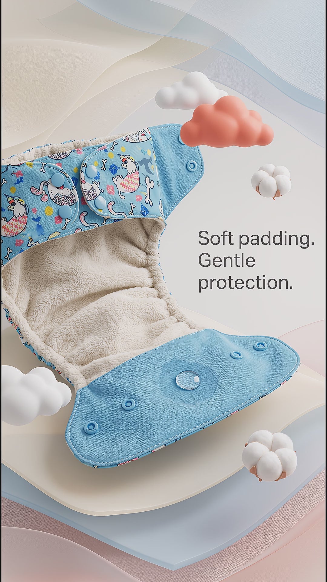 Printed Cloth Reusable Diapers Combo of 2